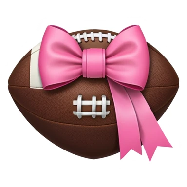 football with a pink bow on it sticker