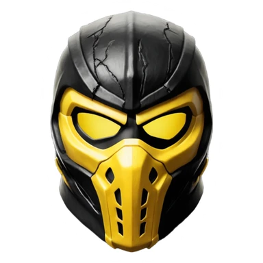 mortal kombat scorpion mask black and yellow sticker