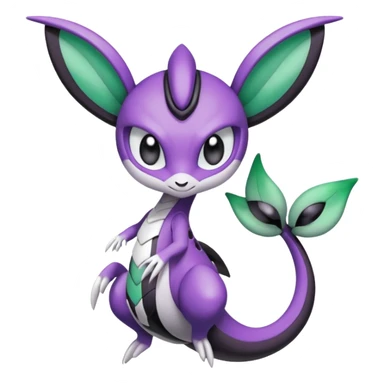 Violet-purple-black-white-gradients Meloetta-Rayquaza-Chatot-Pokémon-Fakémon-creature sticker