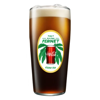 fernet coca-cola long glass sticker