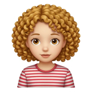 CURLY HAIR GIRL KID IN STRIPES sticker