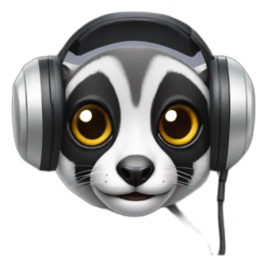 Lemur with gaming headset sticker