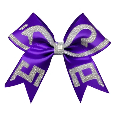 purple and white with rhinestones cheer bow sticker