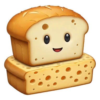 the small and sad bread among the giant cheeses  sticker