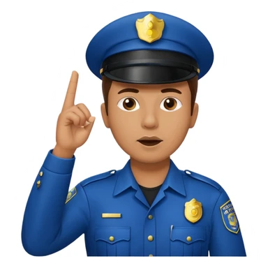 police officer front view blowing a whistle hand raised to signal stop sticker