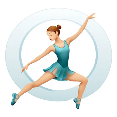 Icon for Contemporary Dance: dynamic dance poses, athletic footwear and fluid movement lines, with a minimalist dance floor and creative lighting. The icon should convey energy, expression and the versatility of contemporary dance. Transparent background. sticker