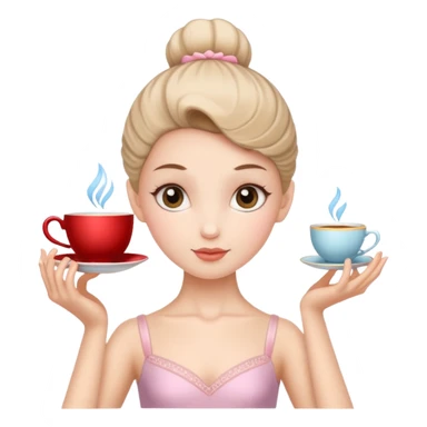 Una balerina con una cabeza de taza sticker