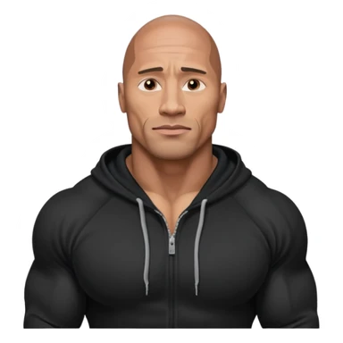 dwayne johnson with black hoodie sticker