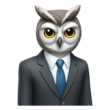 owl in business suit sticker