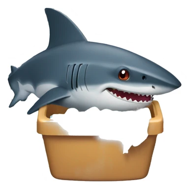 Sharky drinking out of a washing machine  sticker