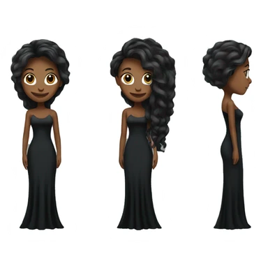 Tall lady with long hair, long black dress and black heels sticker
