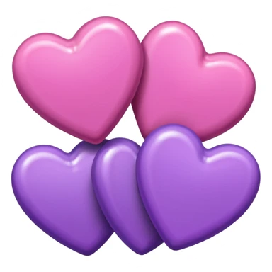 pink and purple hearts, pink and purple candy sticker