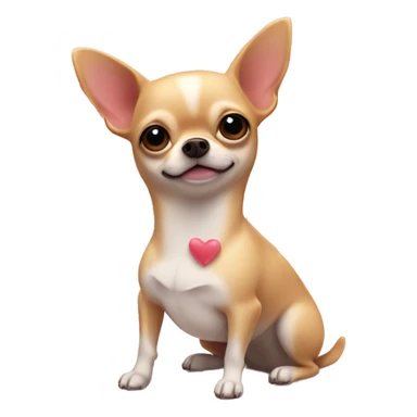 fat chihuahua and hearts with love  sticker