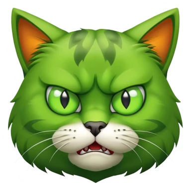 toxic green angry cat sticker