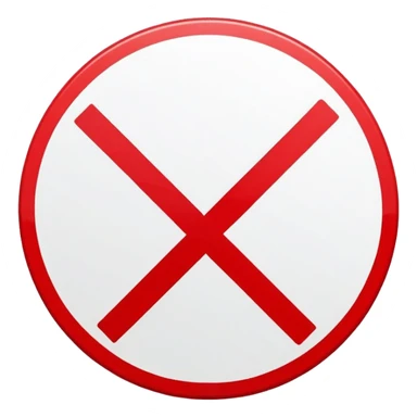 Red prohibition sign, circle with diagonal line crossing through it sticker