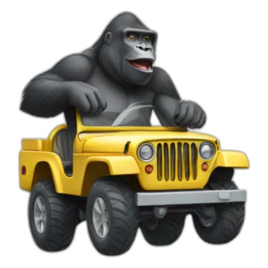 gorilla in a jeep sticker