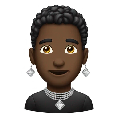 Hombre negro con pendientes de diamantes sticker