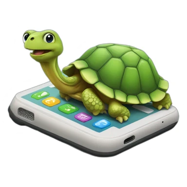 Tortois scrolling phone sticker