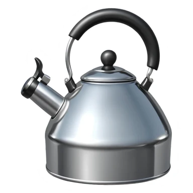 polished metal kettle with highlight reflections sticker