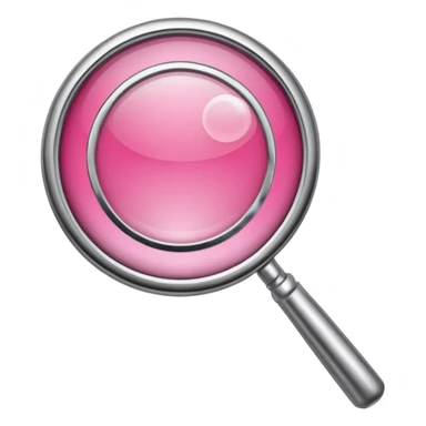 mix light pink dark pink and white girly chrome internet logo with a magnifying glass sticker