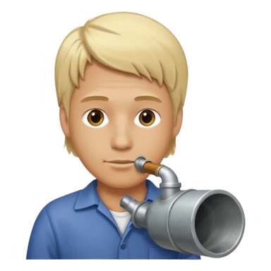 Hombre Rubio conectando un tubo sticker