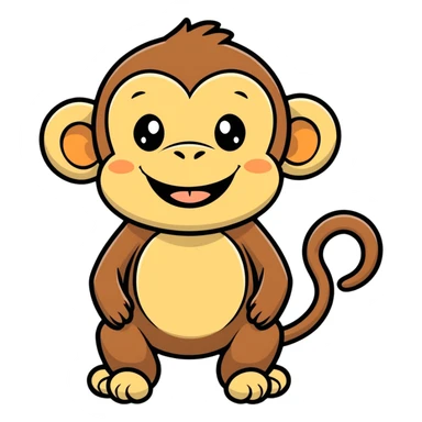 laughing monkey cartoonish sticker style sticker
