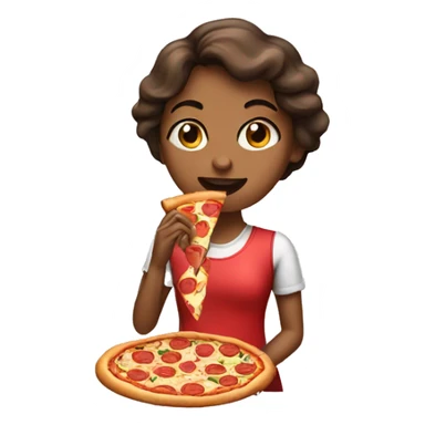 Girl eating a Pizza  sticker