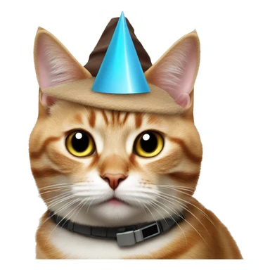 cat wearing a birthday hat at a star wars birthday party sticker