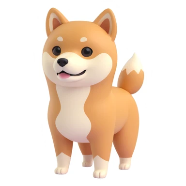 shiba inu standing, sick sticker