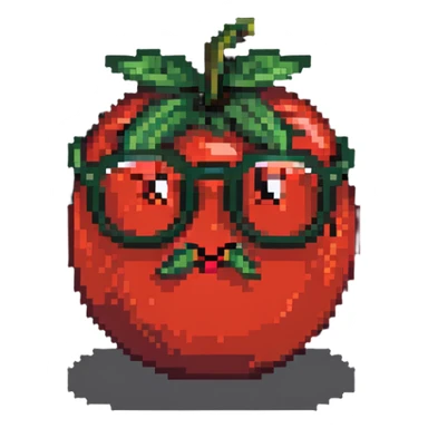 tomato with glasses sticker