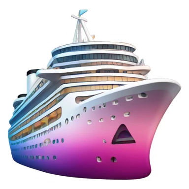 Pink ombre cruise ship with glitter sticker