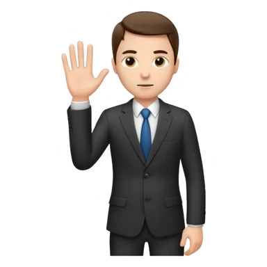The businessman extends his hand to the side, as if he is about to take something. sticker