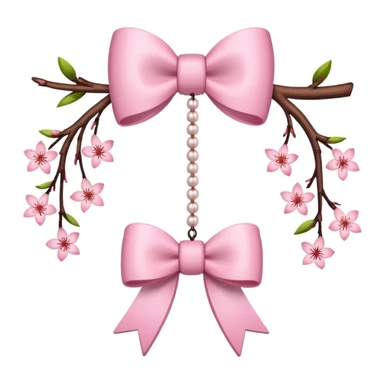 sakura bow with dangling beads sticker