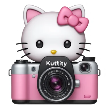 Hello kitty with a camera sticker