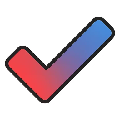 red blue gradient checkmark, color icon style sticker