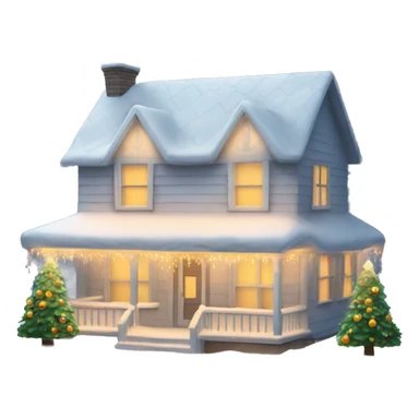 white christmas home with lights  sticker
