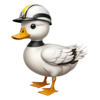 standing duck with racing helmet  sticker