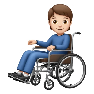 a disabled kid next to his wheelchair sticker