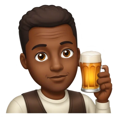 Black guy drinking beer dark eyes sticker