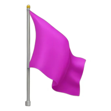 big fuchsia flag with small white inscription "idea" sticker