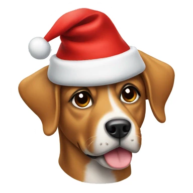 Dog wearing a Christmas hat  sticker