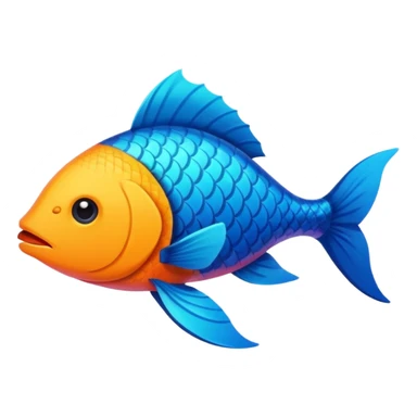 fish in ios style minimalistic sticker