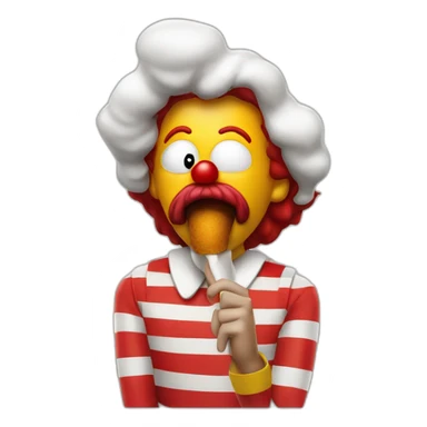 Ronald Mcdonald inhaling sticker