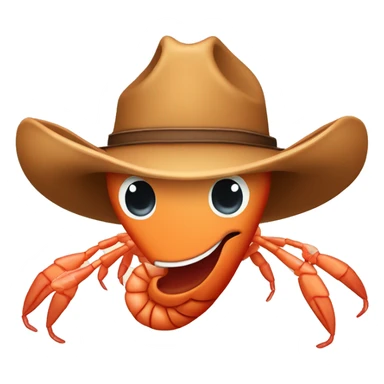 Shrimp on the cowboy hat sticker