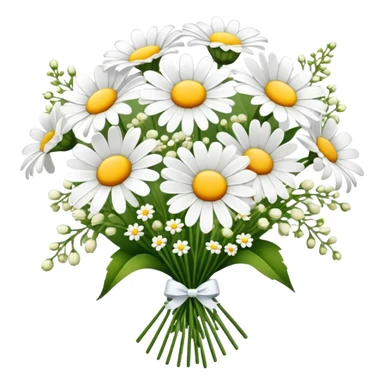 daisy and babies breath bouquet  sticker