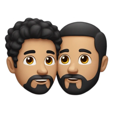 White Man with black hair and ginger beard kissing white man with black hair sticker