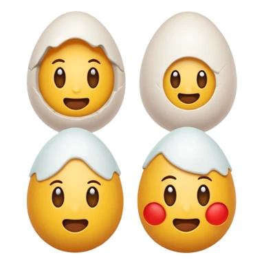 Dos huevos mezclados con el emoji de llorar sticker