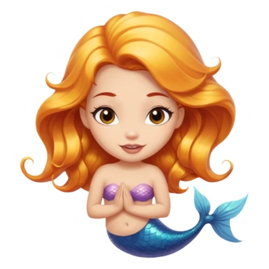 A cute mermaid emoji with a naughty face, looking coy and mischevious with a flirty smirk.  sticker
