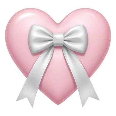 Light pink heart with white ribbon bow sticker