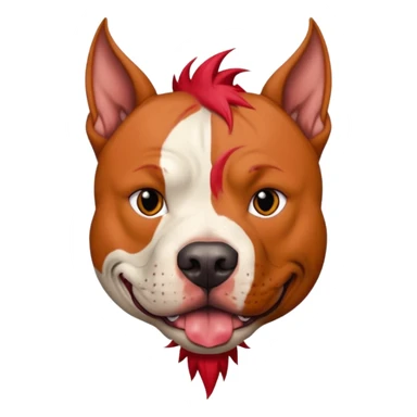 very tattoed face pitbull dog with red spiky hair sticker
